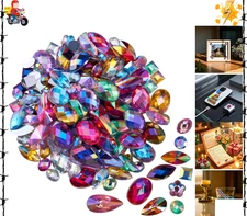 500 Pcs Mixed AB Colorful Flatback Rhinestones Gems for Crafting and Decorations