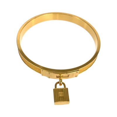 HERMES Kelly bangle Padlock motif Bangle bracelet Gold yellow plating