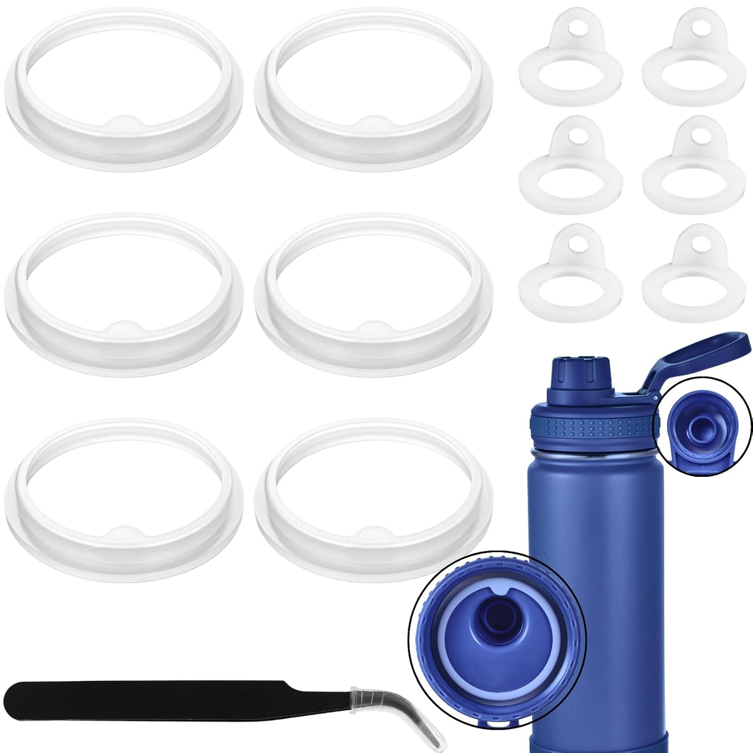 Lid Gasket Replacement for TAKEYA Actives Water Bottle 24OZ, Leak-Proof Rubbe...