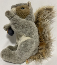 Folkmanis Grey Squirrel Hand Puppet 11 Plush Acorn Large Tail Realistic