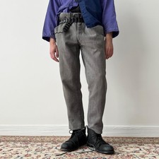 1950s Vintage French Workwear Salt  Pepper Cotton Pique Trousers