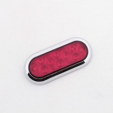 Peterson V423xr-4 Red 7.5 Piranha Led Oval Stop Turn Tail Light W Chrome Bezel