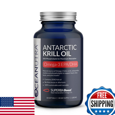 Krill Oil 1000mg, Omega 3, 56% Phospholipids SuperbaBoost PL56 - No Fishy Aftert
