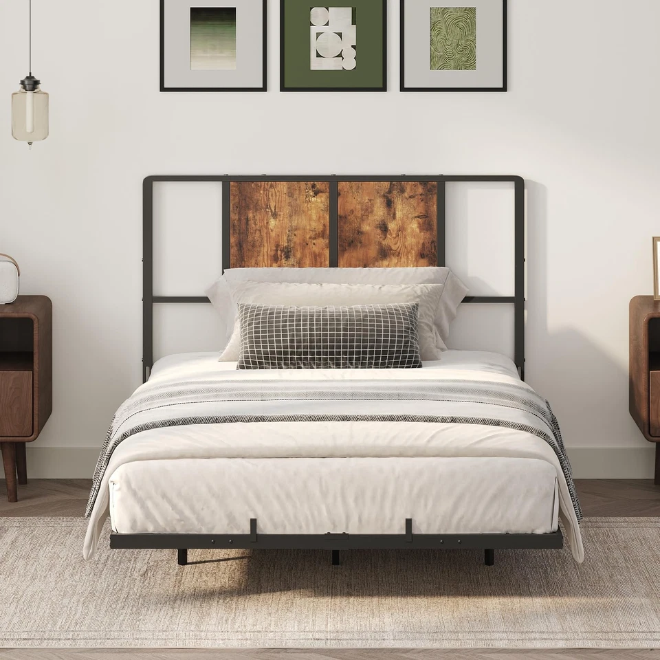 Twin Size Headboard Only, Metal Headboard with Adapters, Minimalist Industria... - Image 4 of 4