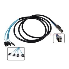 Mini SAS HD SFF-8644 to 4 SATA Hard Disk Data Server Raid Cable 2 Meter/ 6.6 FT