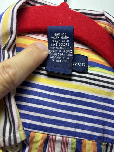 Polo Ralph Lauren Boys Size Medium 10/12 Long Sleeve Button Down Shirt Striped - Picture 5 of 9