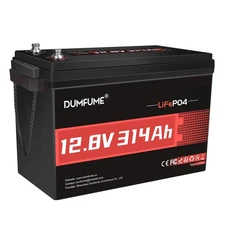 12V 300Ah (314) LiFePO4 Lithium Battery Deep Cycle BMS For RVs Solar Off-grid