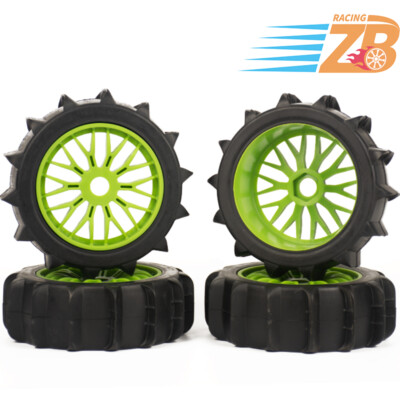 4pc 1/8 RC Off Road Paddles Tires Sand Snow Buggy tyres 123mm & Hex ...