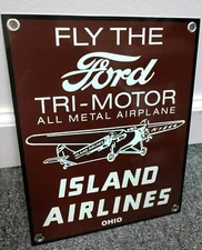 Ford Tri-motor airplane aviation Island Airlines Sign
