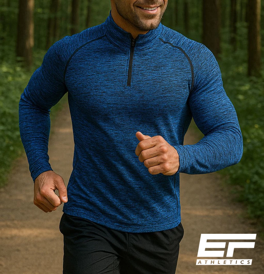 Herren Funktionsshirt Laufshirt langarm schnelltrocknend & atmungsaktiv Fitness - Bild 2 von 4