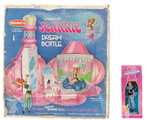 Rare 1976 Remco I Dream of Jeannie Dream Bottle Playset & Doll – Original Boxes