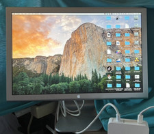 Apple A1081 Cinema Display 20" LCD Monitor With Power Cord Apple Adapter  Cable