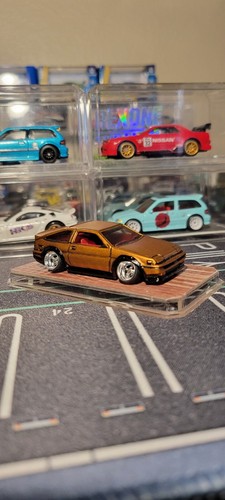 Hotwheels 4 Custom Cars W/ Real Riders 180sx, Honda Ef,Ae86 ,Gtr R32 W/Acrylic - Picture 15 of 22