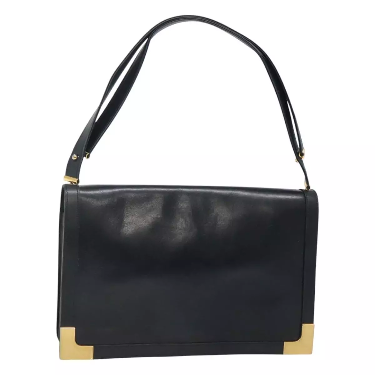 Sac bandoulière Christian Dior cuir marine or authentique bs23300