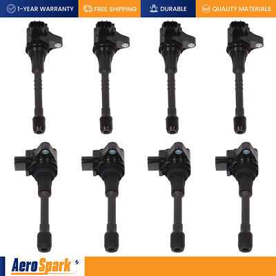 8 Ignition Coils (LH & RH) For 2011-2013 Infiniti QX56 QX80 5.6L V8 – UF650 UF677 By Kintop_coilparts