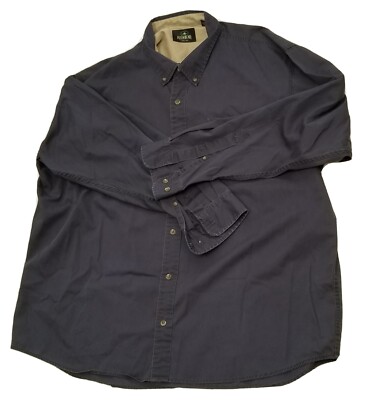 RedHead Grey Navy Mens Button Down Long Sleeve Shirt 3XL