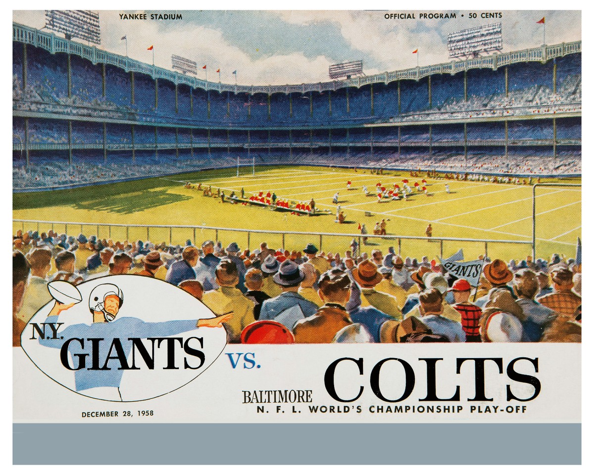 1958 NFL CHAMPIONSHIP GAME (Giants v Colts) Poster of Game Program