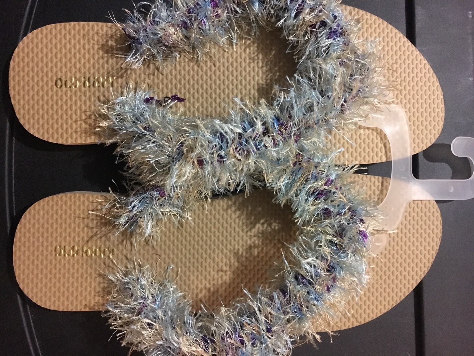 PANTOFOLA D’ORO OldN infradito donna uncinetto sandalo oro marrone blu viola FunFur S8 ciabatte