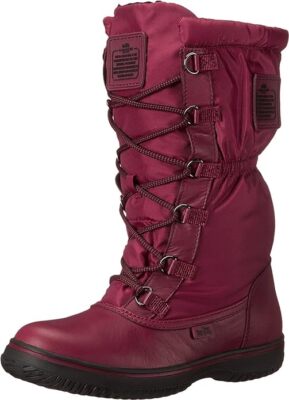 COACH Women Cold Weather Lace-Up Boots Black/Cherry, Size: 6 M
