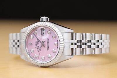 ROLEX LADIES DATEJUST 79174 PINK MOTHER OF PEARL DIAMOND 