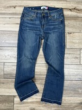 CAbi Women's Medium Wash Kick it Crop Straight leg Raw Hem Style 5307 Jeans 4