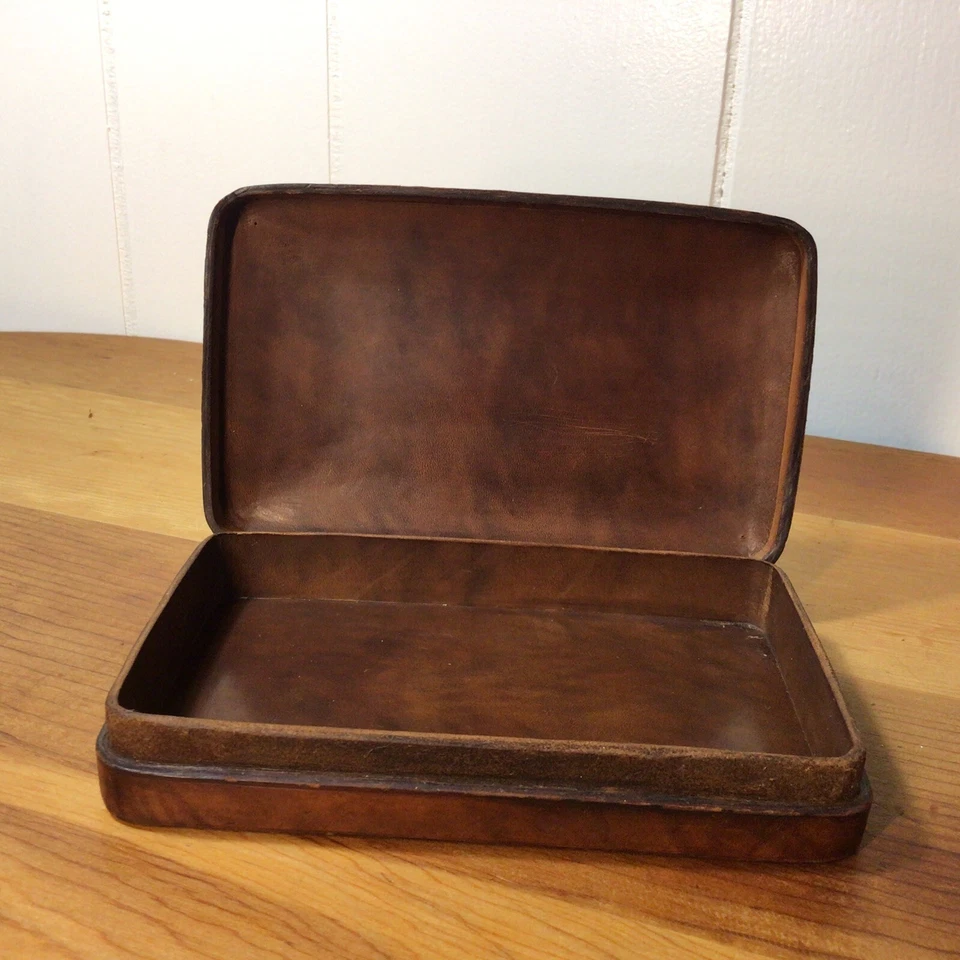 VTG .1940’s,Italian Calf Leather Box, By Gherardini, Florence-Marked - Image 4 of 4