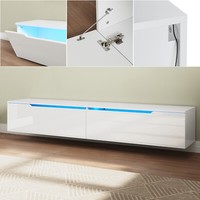 Tv Lowboard Mit Led Fernsehschrank HäNgend Sideboard Schrank Weiß Hochglanz 180