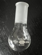 Lot of (2) KIMAX Kimble Glass 50ml Round Bottom Boiling Flasks 24/40 Joint