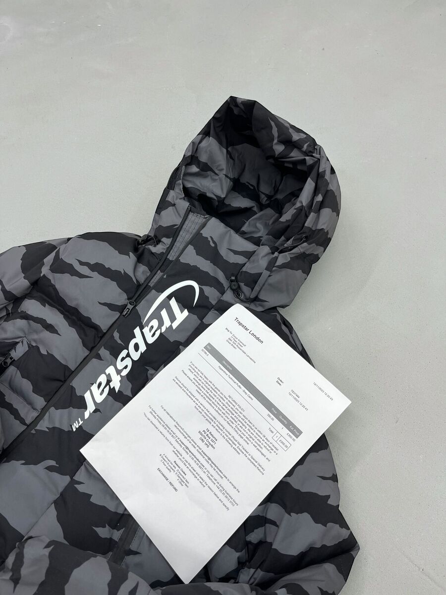 Trapstar HyperDrive Technical Puffer Grey Camo Jacket Size Trapstar HyperDrive Technical Puffer Grey Camo Jacket Size