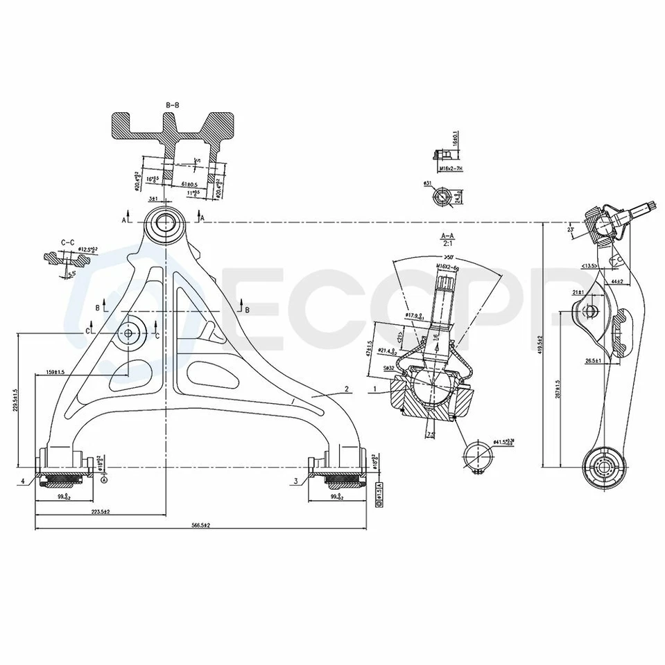 2pc Front Lower Control Arm Ball Joint Kit For 2004-07 08 Ford F-150 Mark LT Foto 2 de 4
