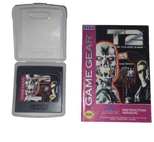 T2 The Arcade Game (Sega Game Gear, 1991) Game, Cartridge, Manual Tested & Works - Picture 1 of 4