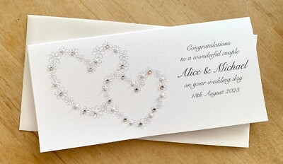 Personalisierte Geldbörse Hochzeit Geschenkkartenbörse Verlobung, Geburtstag Handarbeit