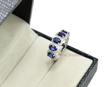 Natural Sapphire Gemstone 925 Sterling Silver September Birthstone Wedding Ring