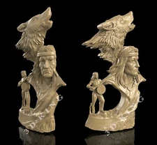 STL 3D Models Hunter Wolf for CNC Router Aspire Artcam 3D Printer Engraver Cut3d