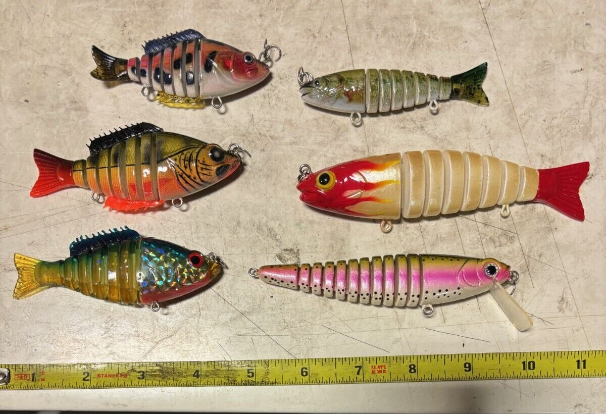 6 ct. J55 Various RAPTOR bass muskie swimbaits lures baits bass