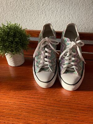 Converse All Star Multi Colored Zig Zag Low Top Sneakers M7 W9 EUR 40