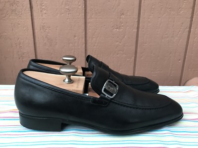 Salvatore Ferragamo Men Size 8 EE Black Leather Buckle Pull On Loafer Shoes New Salvatore Ferragamo ROLO Black Leather Mens Loafers 8 EE  main image 2