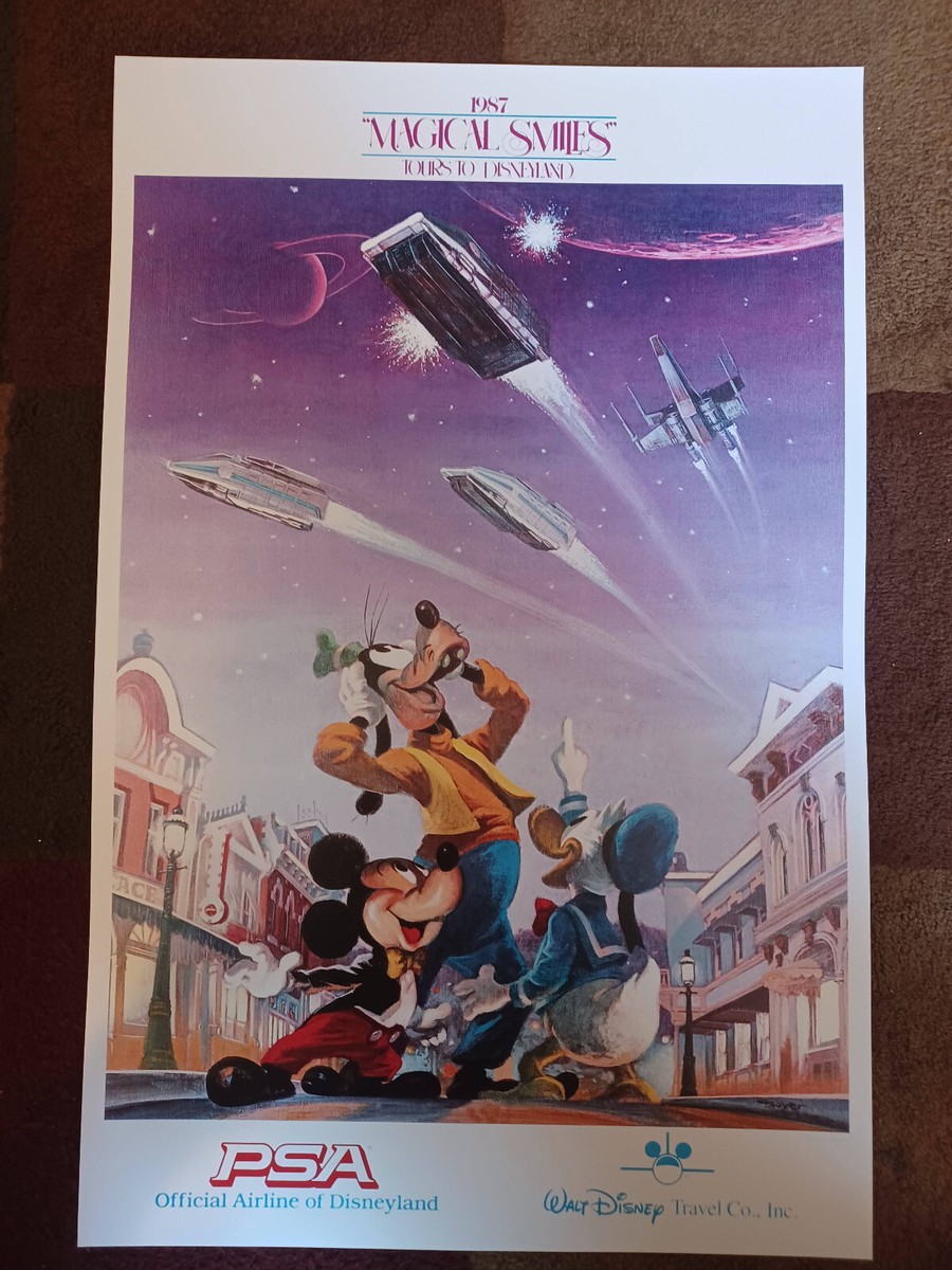 Disney Star Tours PSA Flight Safety 1987 Travel Poster 11x17 | eBay