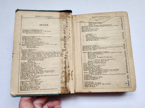 1891 Edison's HANDY ENCYCLOPEDIA OF INFORMATION AND UNIVERSAL ATLAS Antique book - Picture 10 of 19