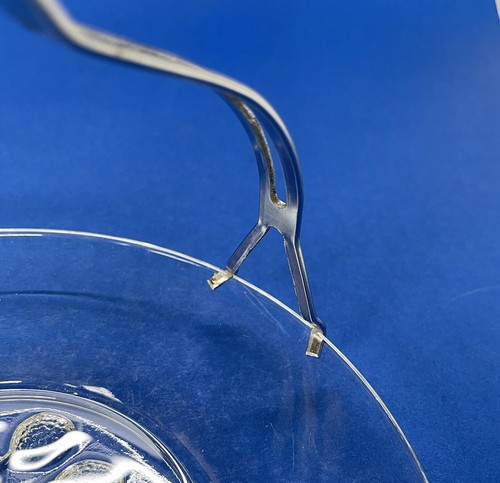 Bandeja de vidrio vintage para servir plato mango plateado diseño uva 8" - Imagen 10 de 10