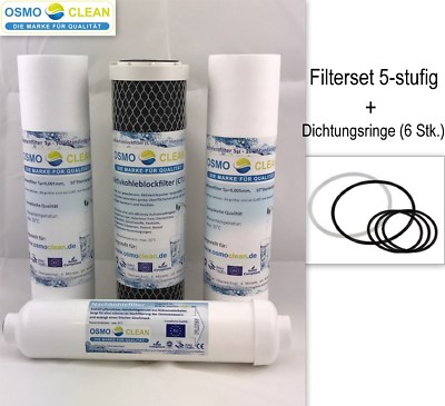 5 Stufen Umkehrosmoseanlage Filter für 600 / 800 GPD + Dichtungsringe           