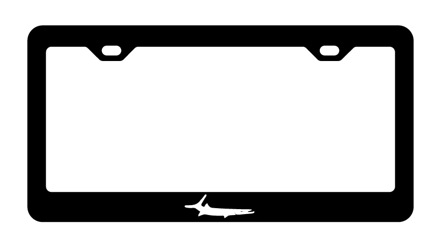 Reflective White Plymouth Barracuda Logo Stainless Steel License Plate Frame - Image 2 of 4