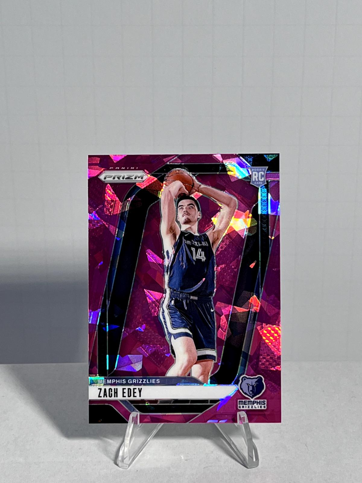 2024-25 Panini Prizm Zach Edey #249 Pink Ice Prizm RC Memphis Grizzlies