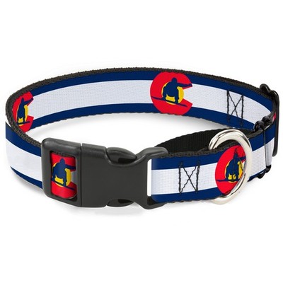 Plastic Martingale Collar Colorado Flag/Snowboarder Blue/White/Red/Y (US IMPORT)