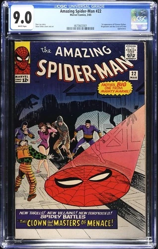 Amazing Spider-Man #22 High Grade Silver Age WHITE Pages Marvel 1965 CGC 9.0