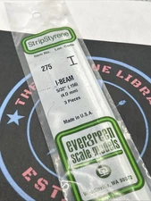 Evergreen Scale. Polystyrene. 14" 275 I-Beam. 1/8" (3)