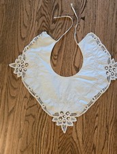 Square vintage Collar 7 Ecru Tape Lace Tie Back