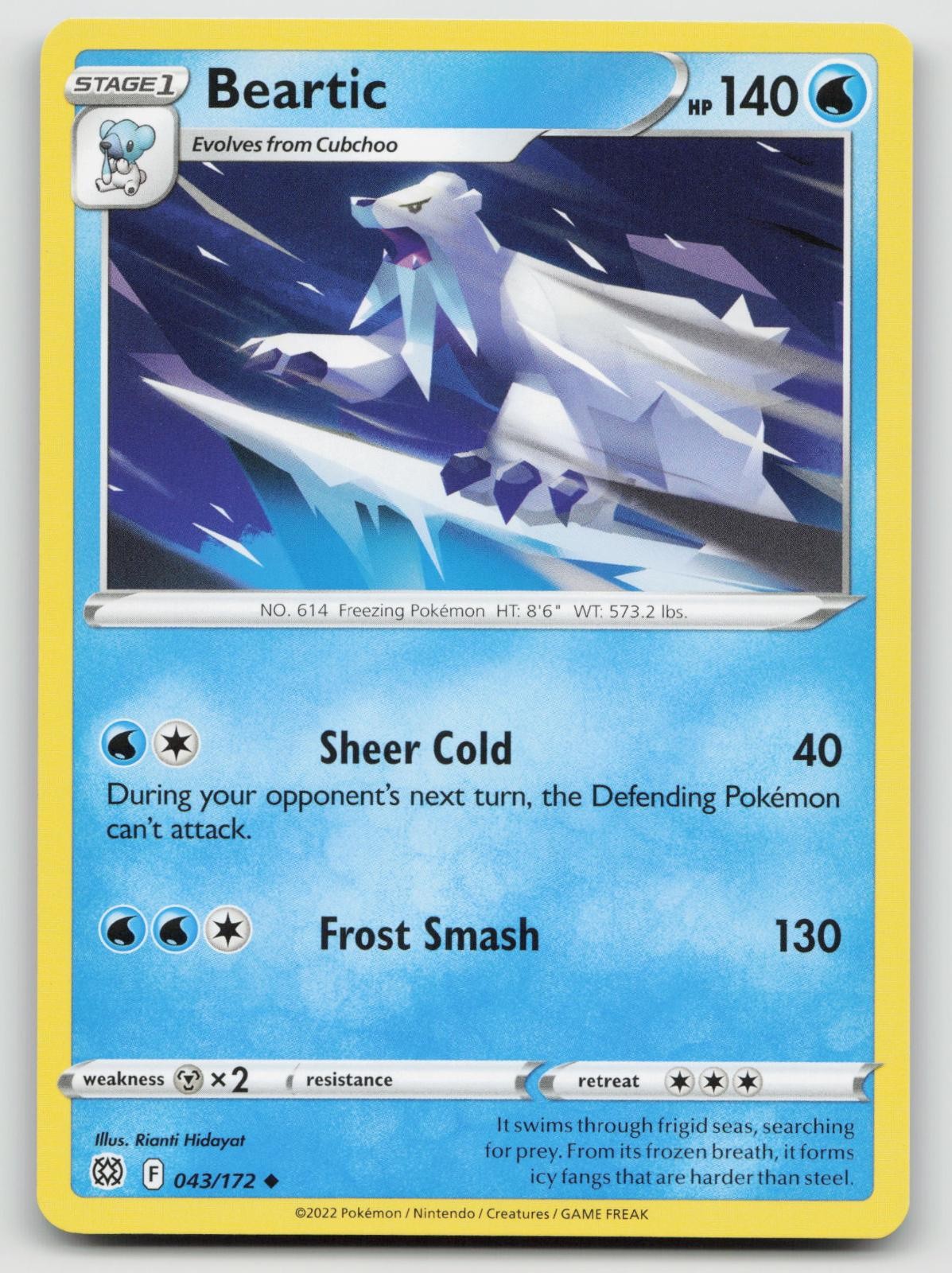 Beartic 043/172 Brilliant Stars Uncommon Pokemon NM/M