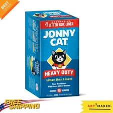 Leak-Proof Heavy Duty Jumbo Litter Box Liners with Drawstring Closure - 15 Count