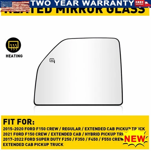 Mirror Glass Replacement 2017-2022 Fit Ford F-250 Side Driver Upper FL3Z17K707T